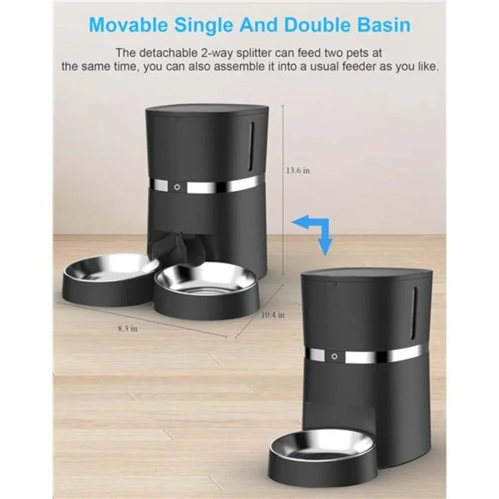 Smart Cat Feeder,WellToBe Automatic CatFeeder WiFi Enable Pet Dog Food Dispenser